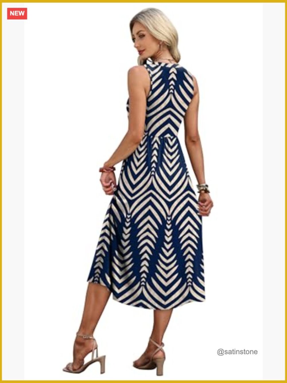 Summer Maxi Dress with Pockets Button Up V-Neck - Picture 5 of 7